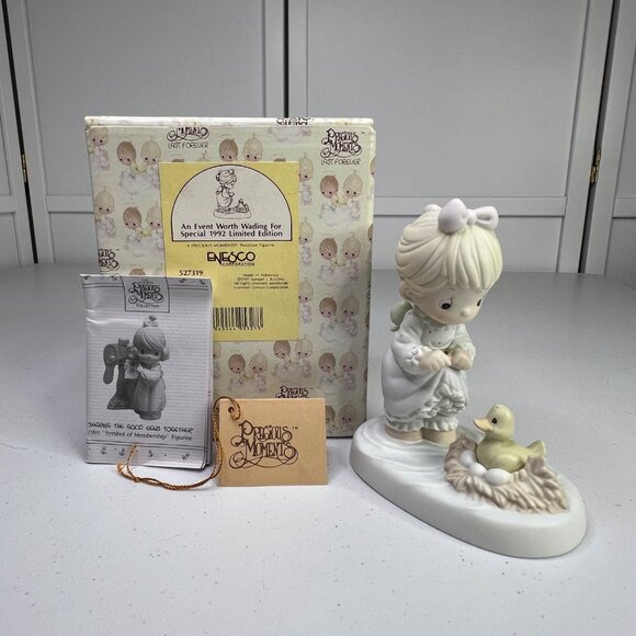 Precious Moments 1992 Limited Edition Figurine "An Event Worth Wading For" 1991 - Picture 2 of 11